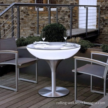 Luminous Round LED Table/ Shiny Outdoor Furniture/ LED Bar Tables